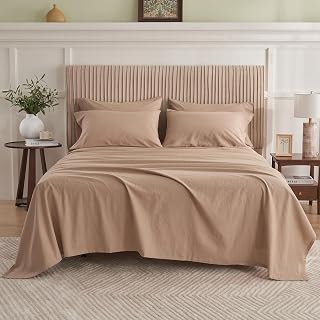 Simple&Opulence Belgian linen-blend queen sheet set