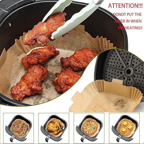 Miniatura 6 de Estante para freidora de aire con olla de silicona y 200 piezas de papel pergamino compatible con la freidora de aire Ninja Foodi DZ201, DZ406