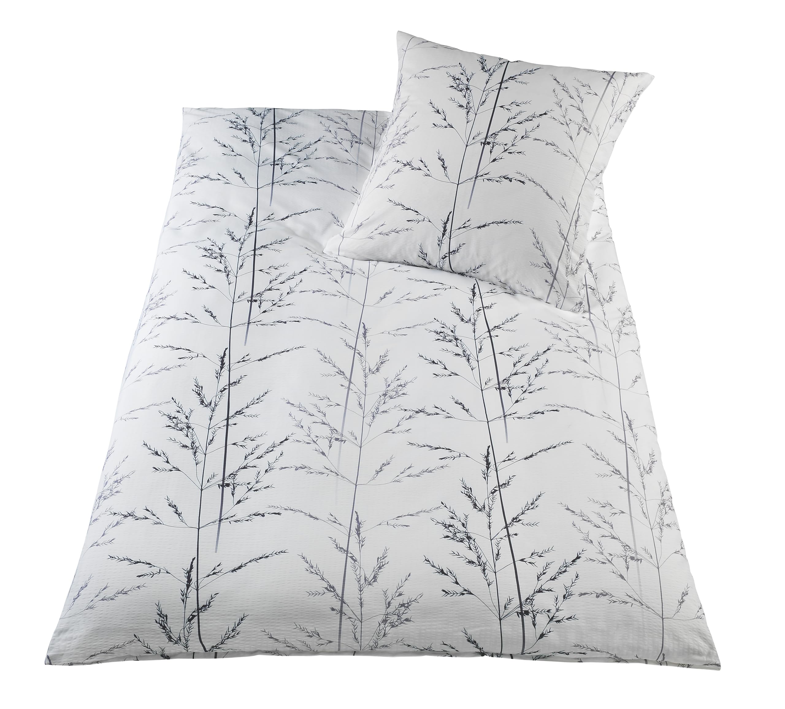 BaSaTex Seersucker Bettwäsche Baumwolle Set 2teilig 135x200 + 80x80 cm Kissenbezug | Öko-Tex Zertifiziert | Bettgarnitur mit Struktur | Design Gracia