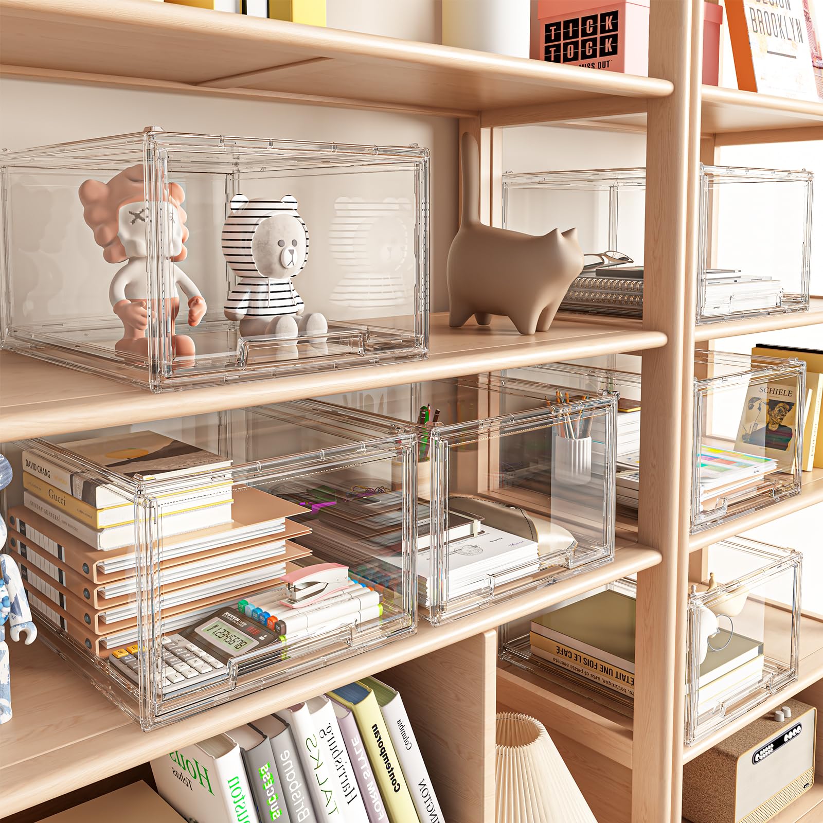 Organisateur De Maquillage Transparent Avec Tiroir Empilable, Présentoir De Rangement Pour Coiffeuse, Comptoir De Salle De Bain Ou Commode, Support De Comptoir Pour Rouge à Lèvres, Pinceaux, Lotions