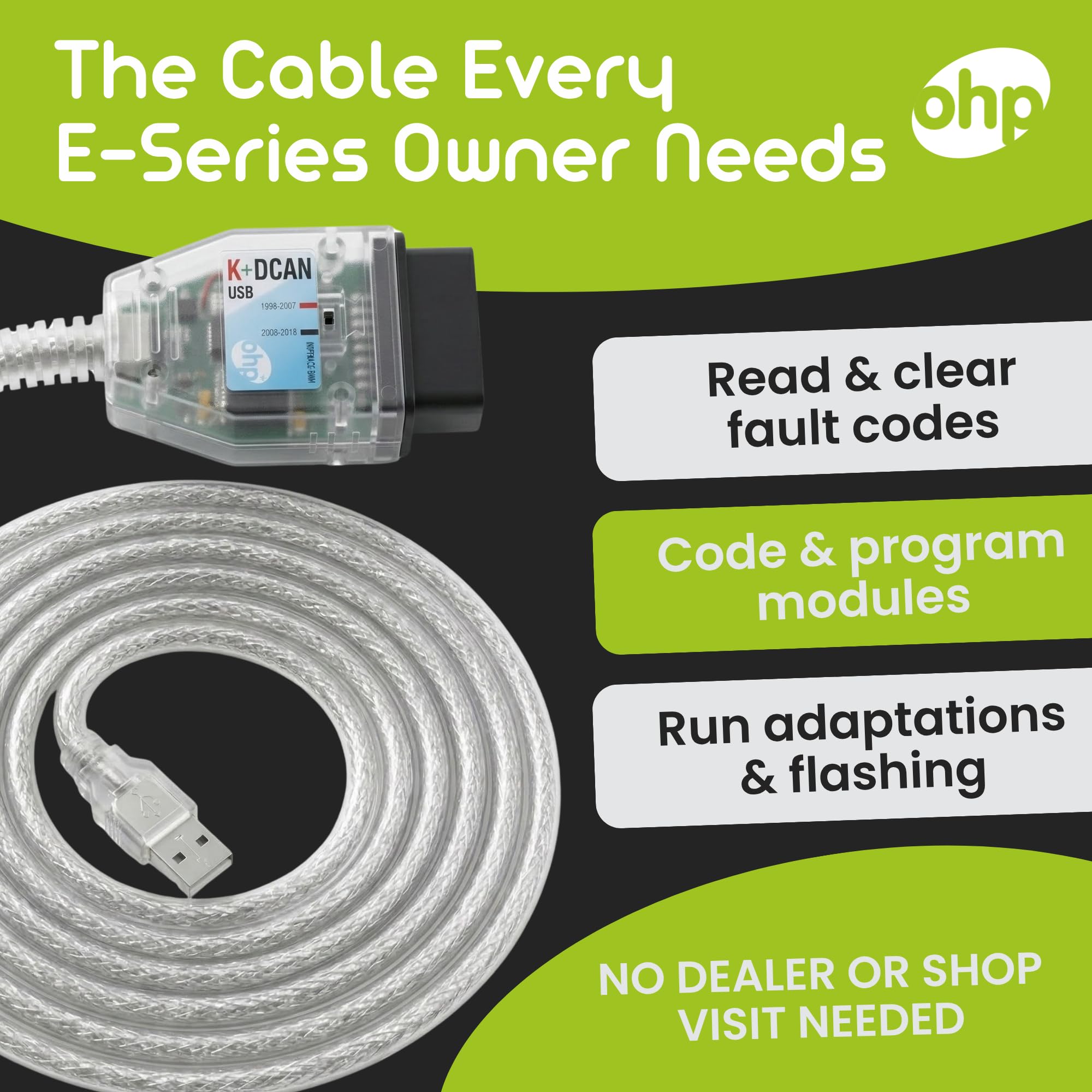 Amazon.com: K DCAN Bimmercode USB OBD2 Cable for BMW Coding