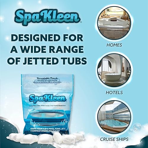 Miniatura 4 de Limpiador de bañera de hidromasaje para jacuzzis, bañeras, hidromasajes, seguro para sépticos, 10 limpiezas por bolsa, fórmula de acción rápida,