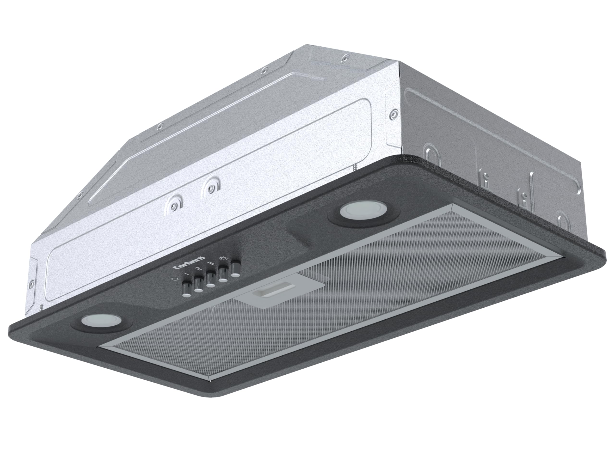 Corberó - Extractor Hood Filter Group | CCSF5222GFN | Flow Rate 300 m3/h | LED Lighting | Quiet Operation 63 dB | 3 Speeds | Washable Aluminium Filters, Black
