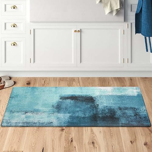 Miniatura 6 de KIMDOE - Alfombras y tapetes de cocina bohemios, 2 piezas, acolchados, antifatiga, antideslizante, impermeable, tapete ergonómico de espuma cómoda