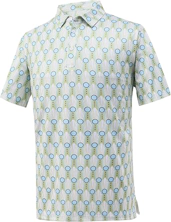 Mens Dry Fit Athletic Golf Polo Shirts Short Sleeve Moisture Wicking Performance Fabric