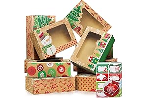 12-Pack Christmas Cookie Boxes – Large Christmas Cookie Tins for Gift Giving...