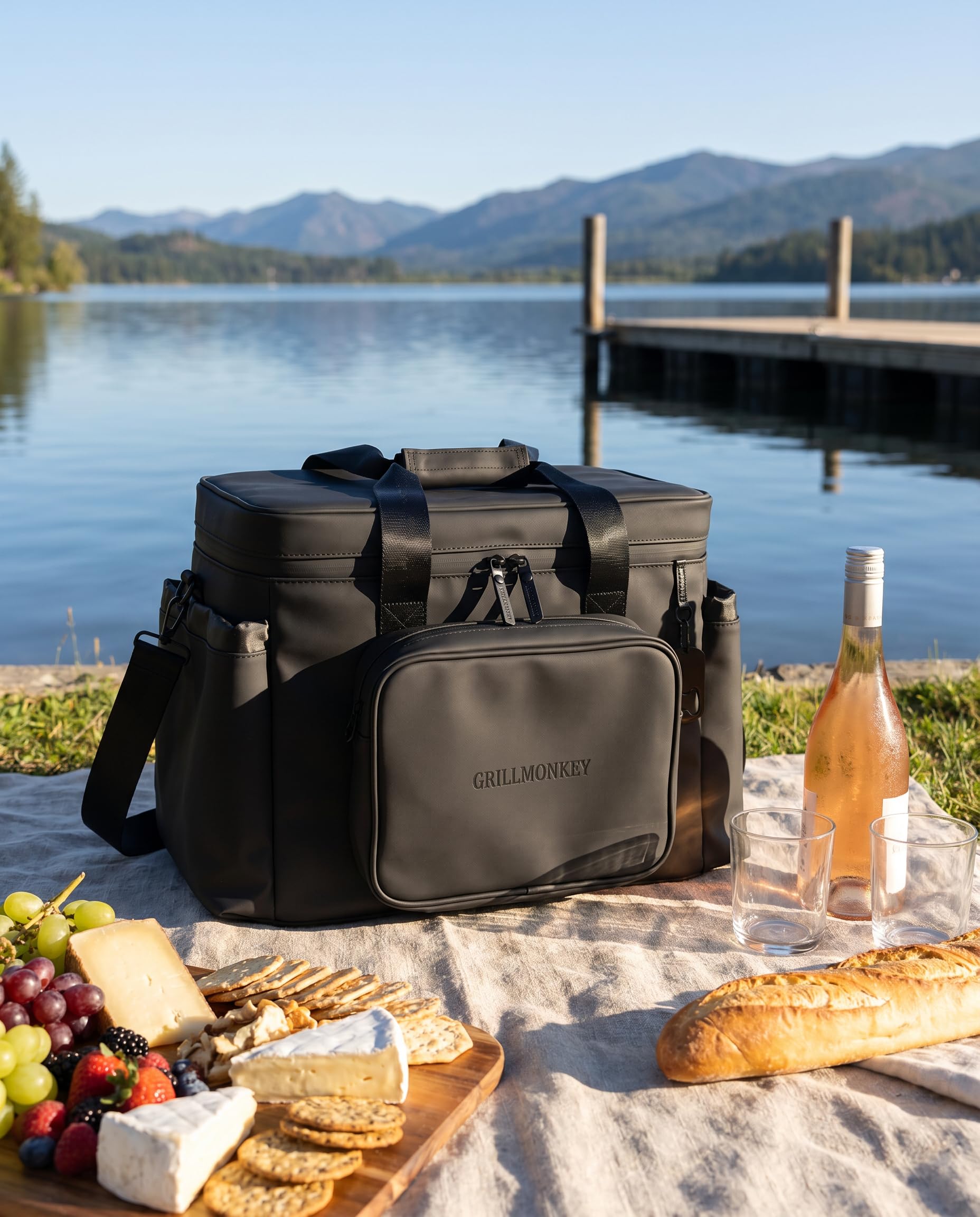 Bolsa isotérmica de 40 l con bolsillo frontal extraíble, bolsa térmica a prueba de fugas con abrebotellas, bolsa térmica aislada para camping, playa, picnic y festival