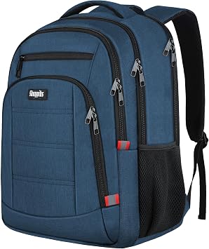 Skaypibs Travel Laptop Backpack for Men Women, 17.3 Inch Backpacks with Reinforced Straps, Water-Resistant Daypack for Work, Anti-Theft Computer Backpack,Blue