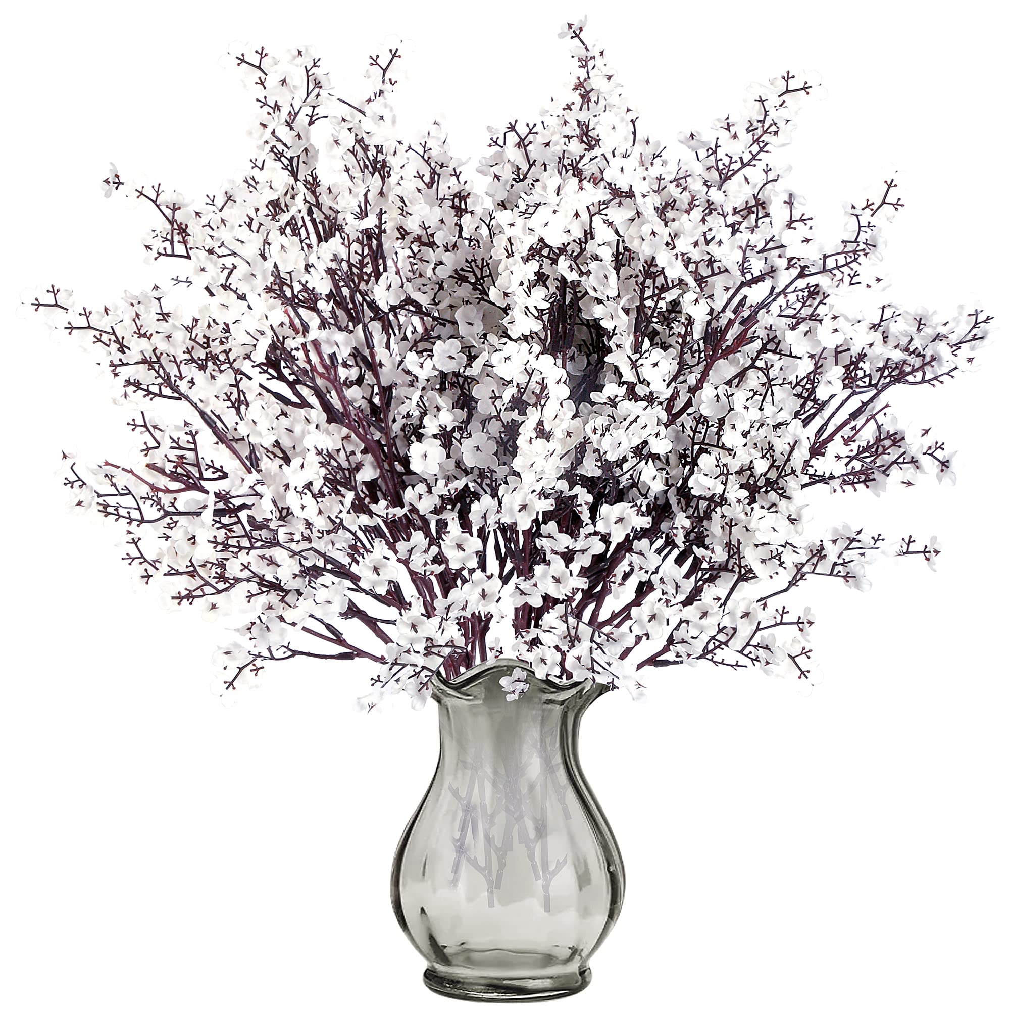Sggvecsy 15 Pcs Babys Breath Artificial Flowers Gypsophila Bouquets Bulk Real Touch Fake Silk Flowers for Home Wedding DIY Floral Arrangement Kitchen
