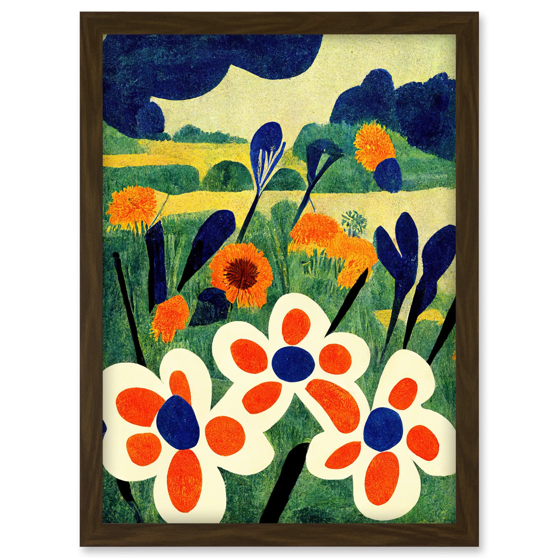 Doppelganger33 LTD Henri Matisse Style Meadow Flowers Iris Artwork Framed A3 Wall Art Print