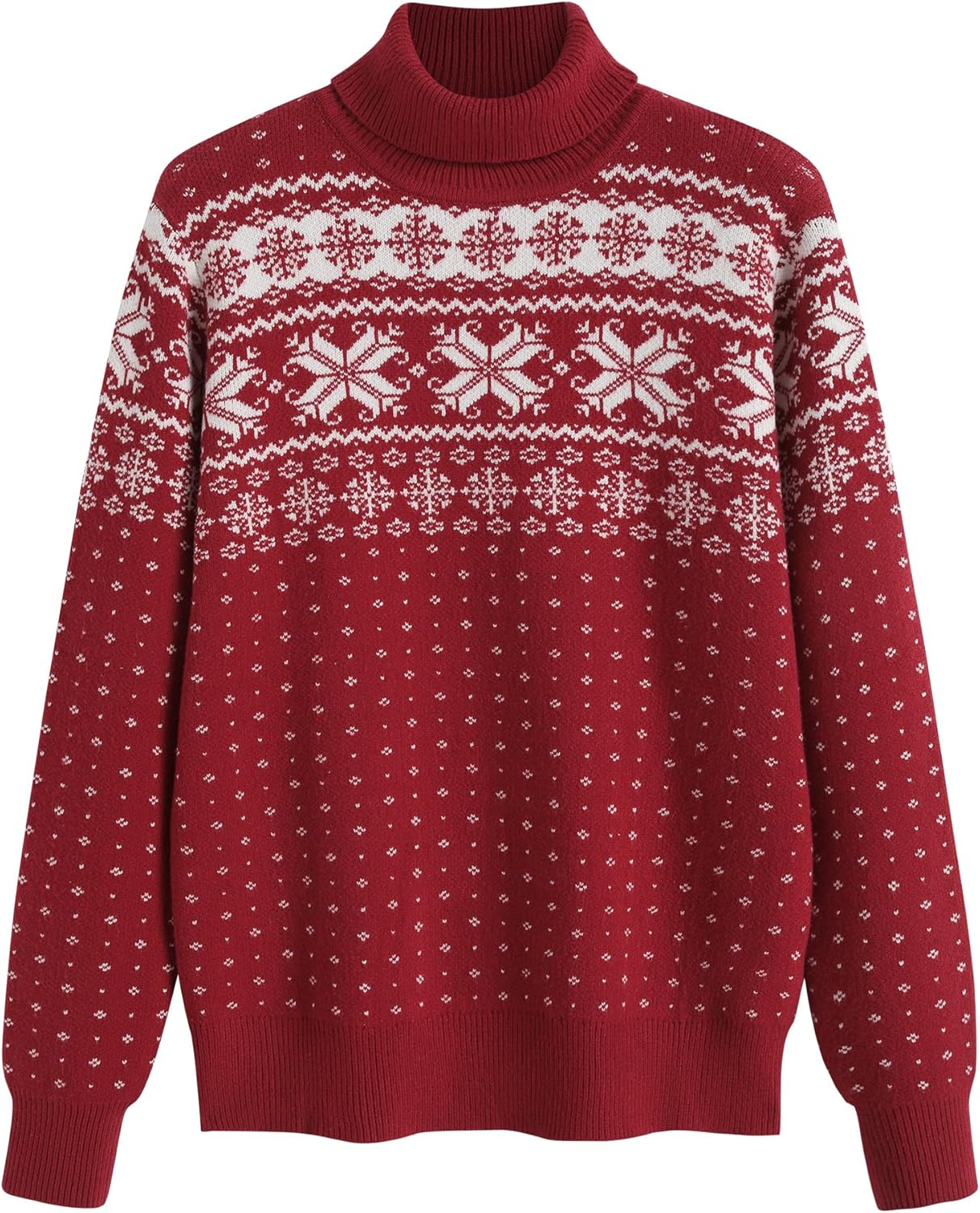 ZAFUL Women's Christmas Snowflake Diamond Long Sleeve Crew Neck Pullover Knitted Sweater - Image 2