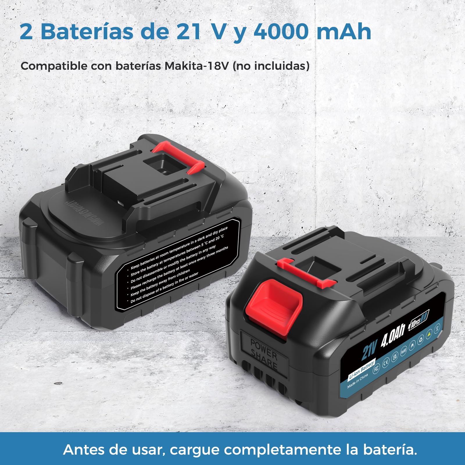 Bostar Pistola de Engrase 12000 PSI Eléctrica Bomba de Engrase a Batería con 2 Baterías 4.0Ah(Compatible Makita 18V), Motor Sin Escobillas, Manguera 1m y Adaptador para Maquinaria Agrícola y Camiones