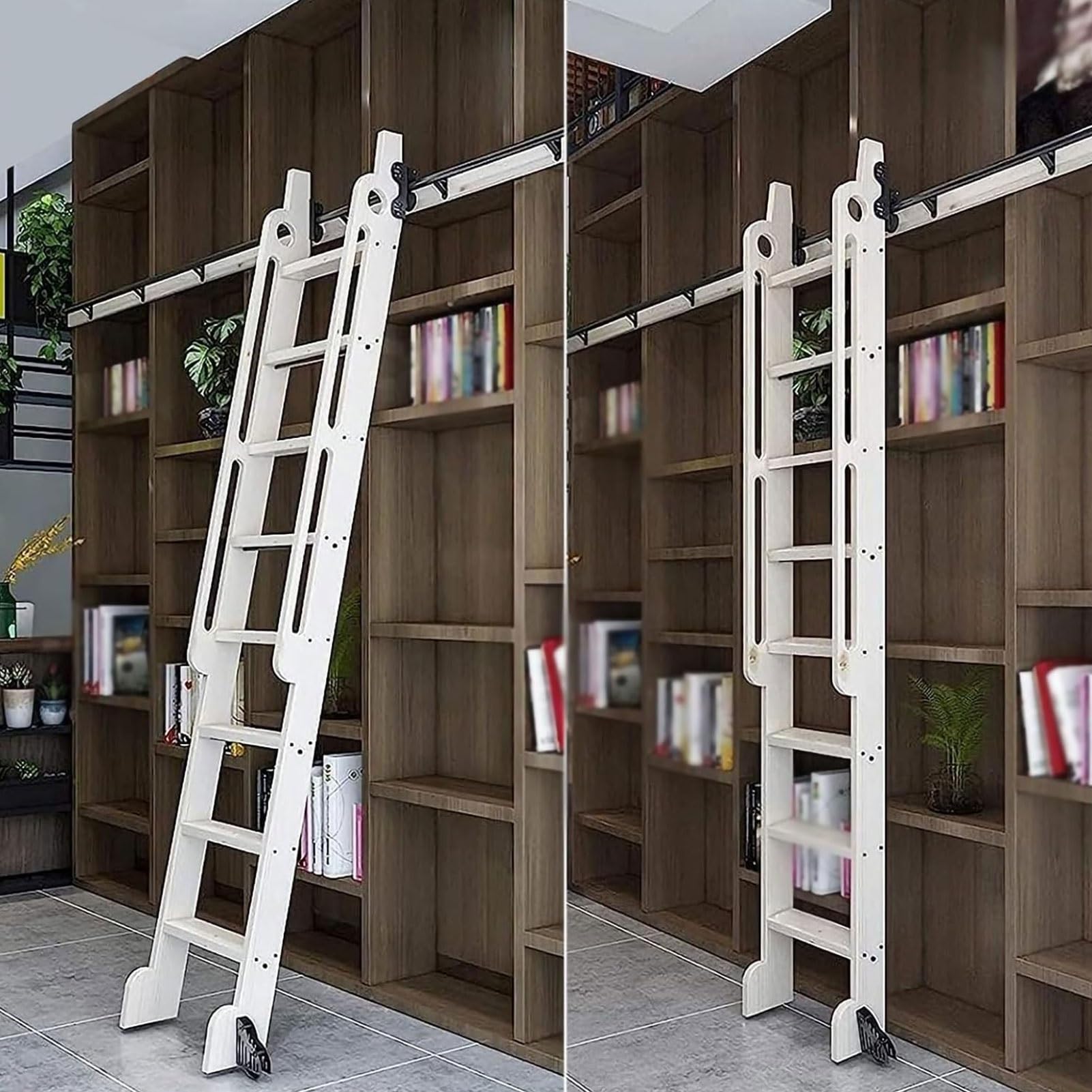 Kit quincaillerie pour échelle de bibliothèque coulissante pour optimiser l'espace de votre salon