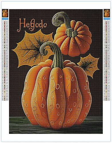 Miniatura 10 de Kits de pintura de diamantes para adultos, bricolaje 5D Acción de Gracias, kit de pintura de diamantes de taladro completo de otoño, arte de