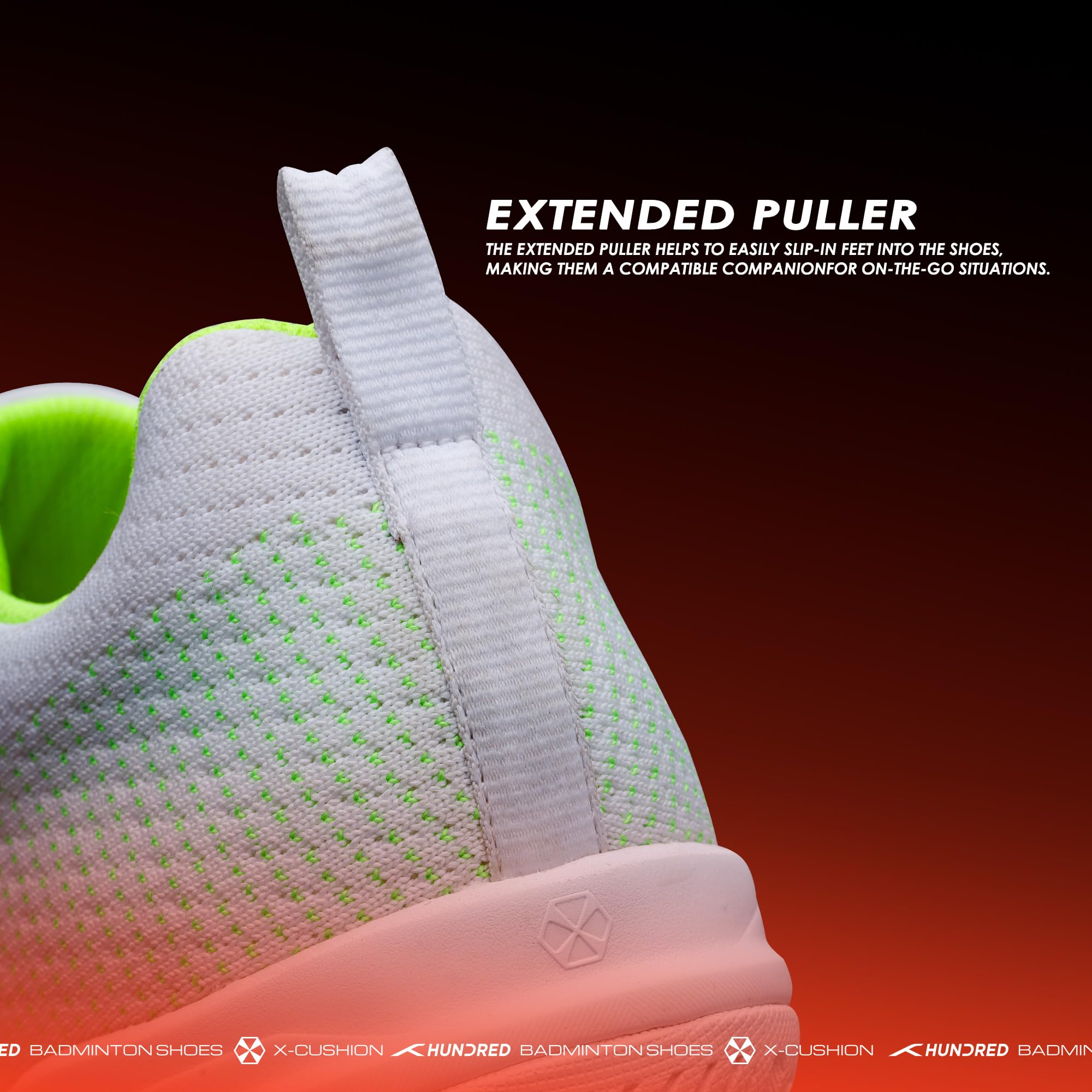 HUNDRED Blade Lite Non Marking Badminton Shoes | Unisex | Material: Knitted Upper & Rubber Sole| Perfect for Squash, Table Tennis, Volleyball, Basketball