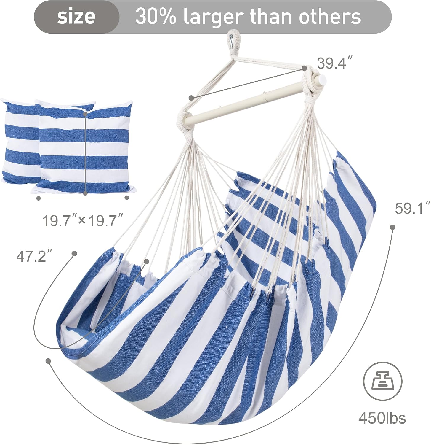 Dimensions of the SUNCREAT Hammock Chair