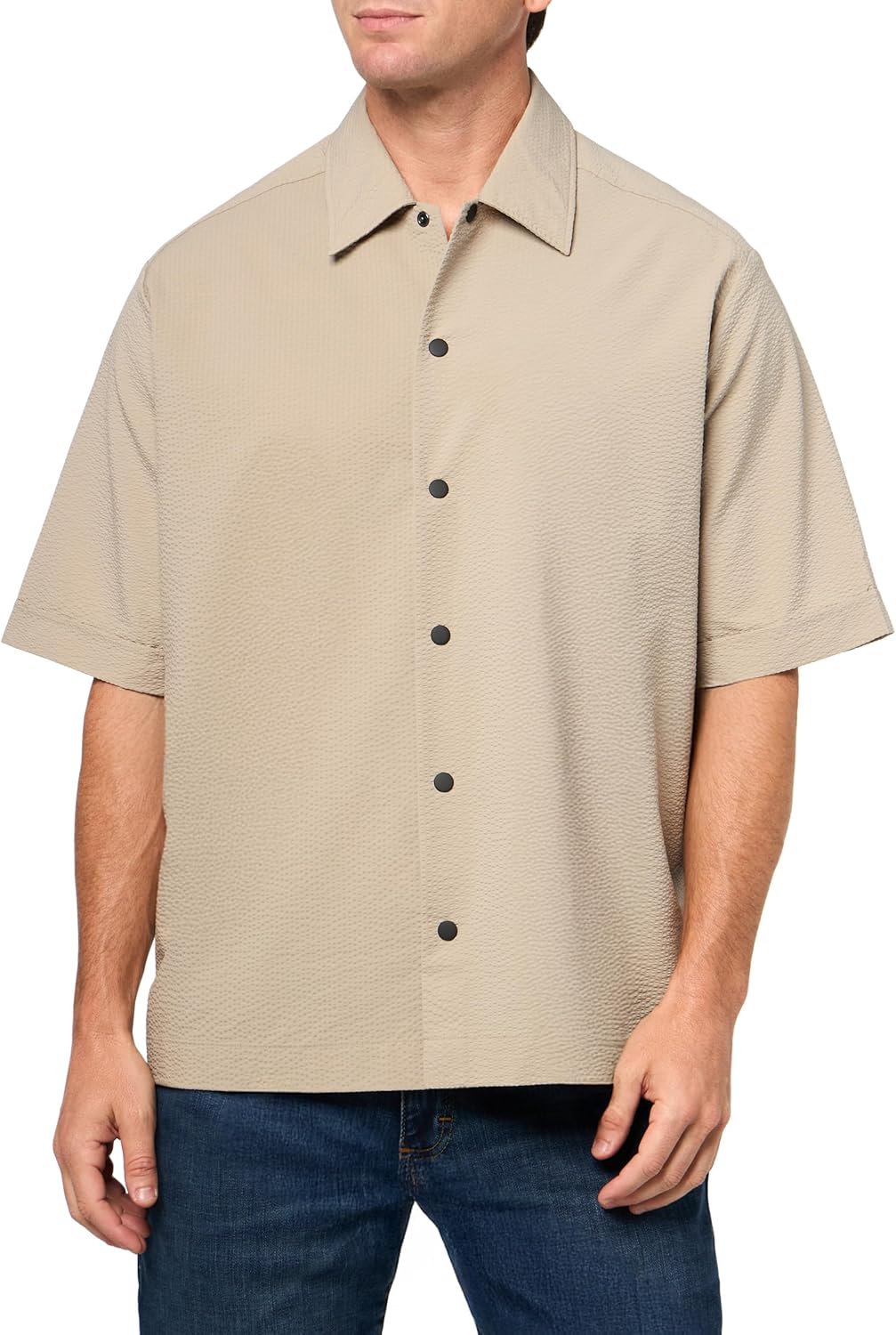 BOSS Men's Press Buttons Short Sleeve Shirt