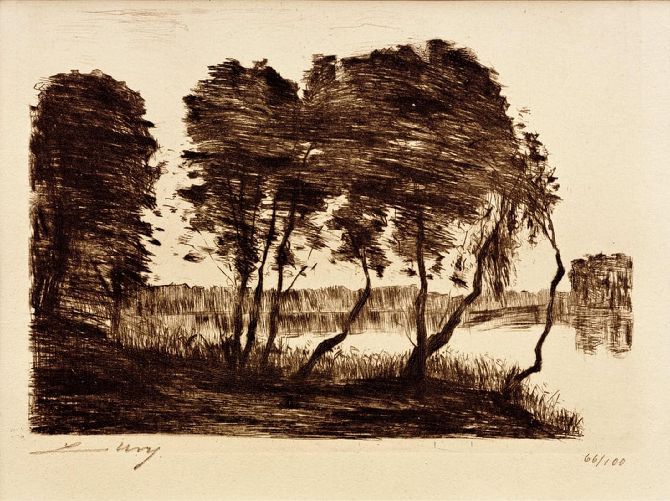 POSTERIIk Vintage Print Pop Art Landscape Artwork Schlachtensee I by Lesser Ury Art Prints for Office Home Decor 60x90cm