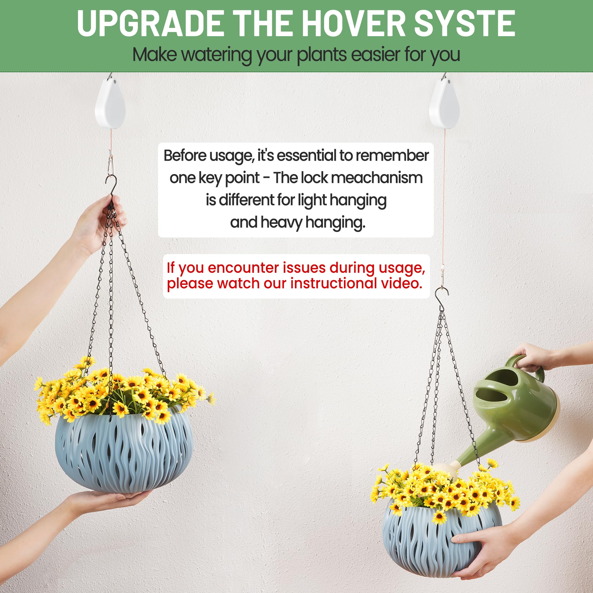 Estante Para Macetas Colgantes De 2 Niveles, Carga Total De 30 Kg, Soporte Metálico Para Plantas De Balcon Con Ganchos Ajustables De 55 A 125 Cm 85622574