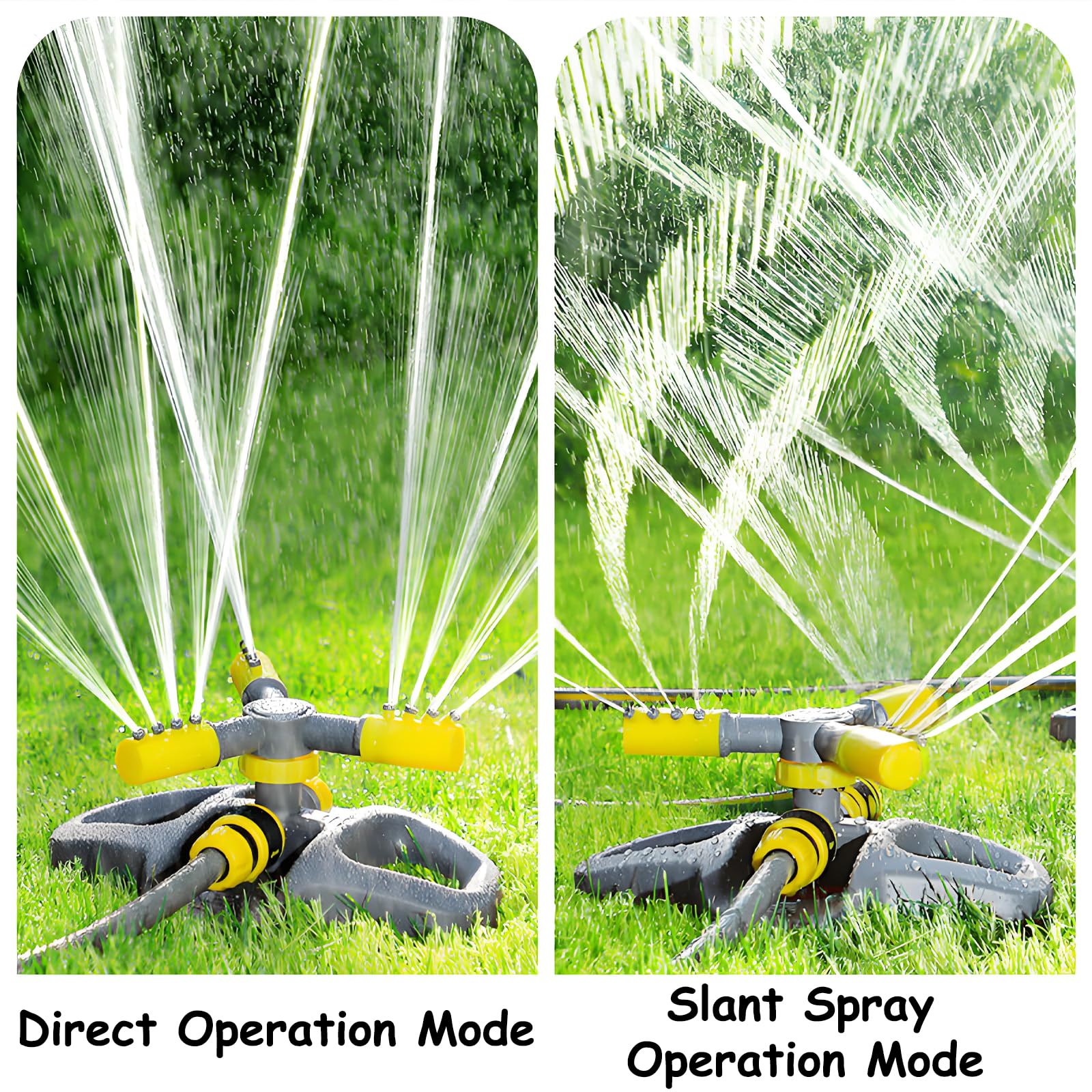 Irrigatore da giardino con rotazione a 360 gradi, con 2 modalità di spruzzo regolabili, per giardino all'aperto e patio