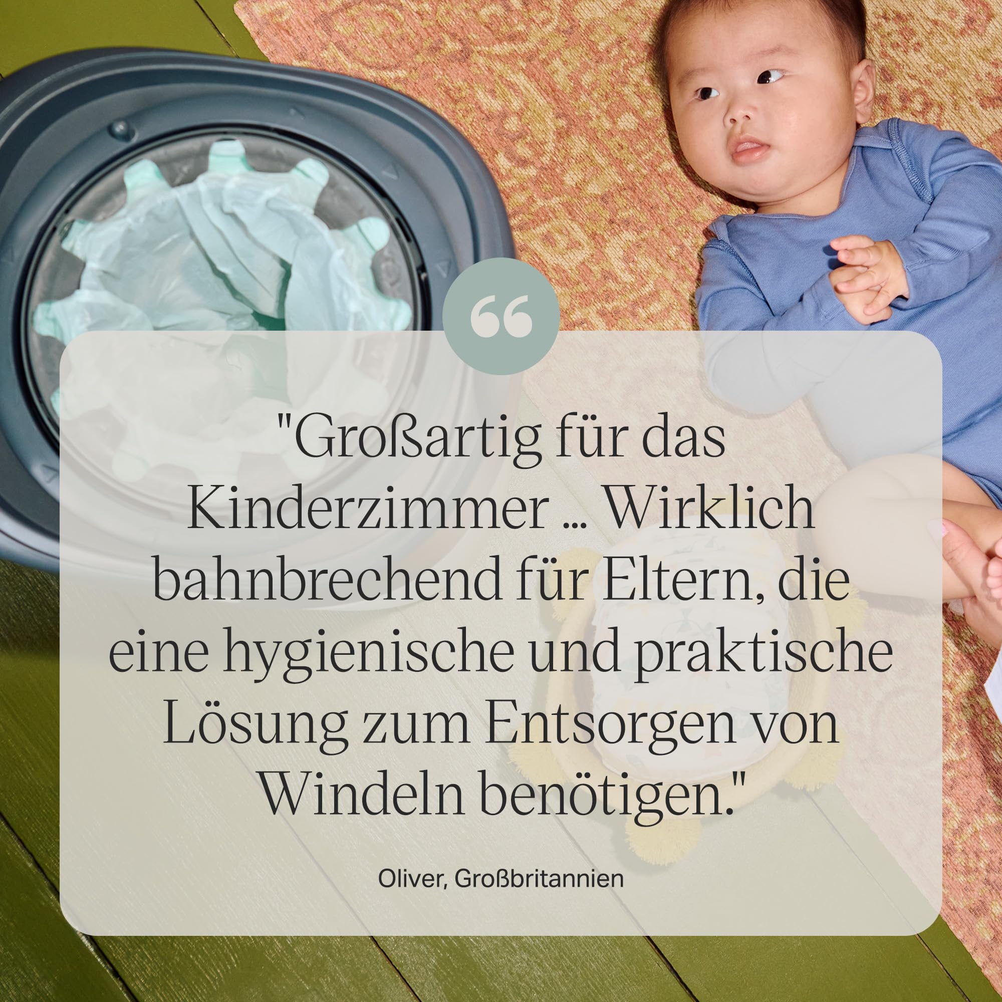 Tommee Tippee Twist and Click Advanced Windeleimer, umweltfreundliches System, inkl. 6 Nachfüllkassetten mit GREENFILM, Weiß