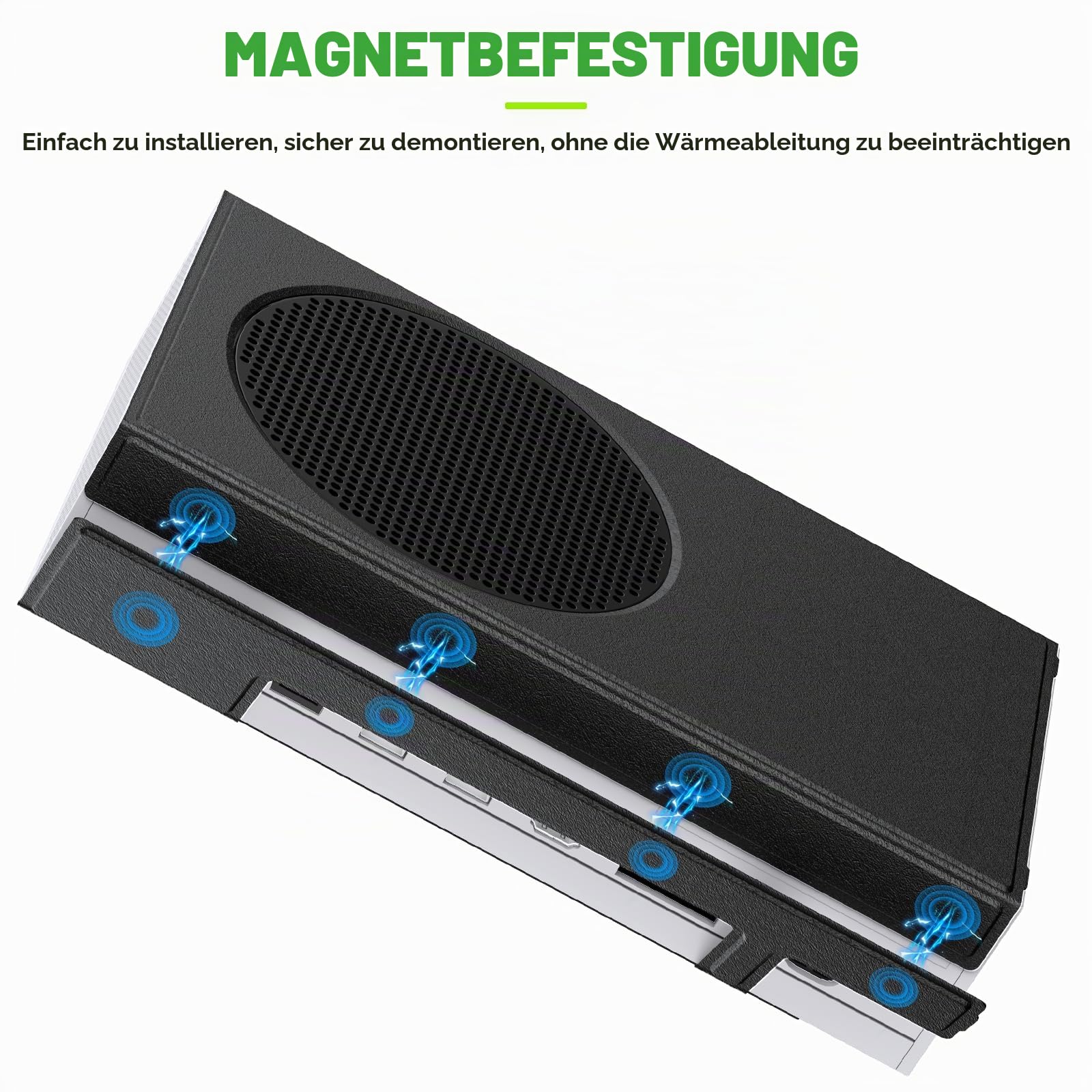 WOLIBEAR Magnetische Smart Wraps für Xbox Series S Konsole, Vollschutz Schutzhülle Case für Xbox Series S Zubehör mit Premium PU Leder und weichem Innenfutter - Schwarz
