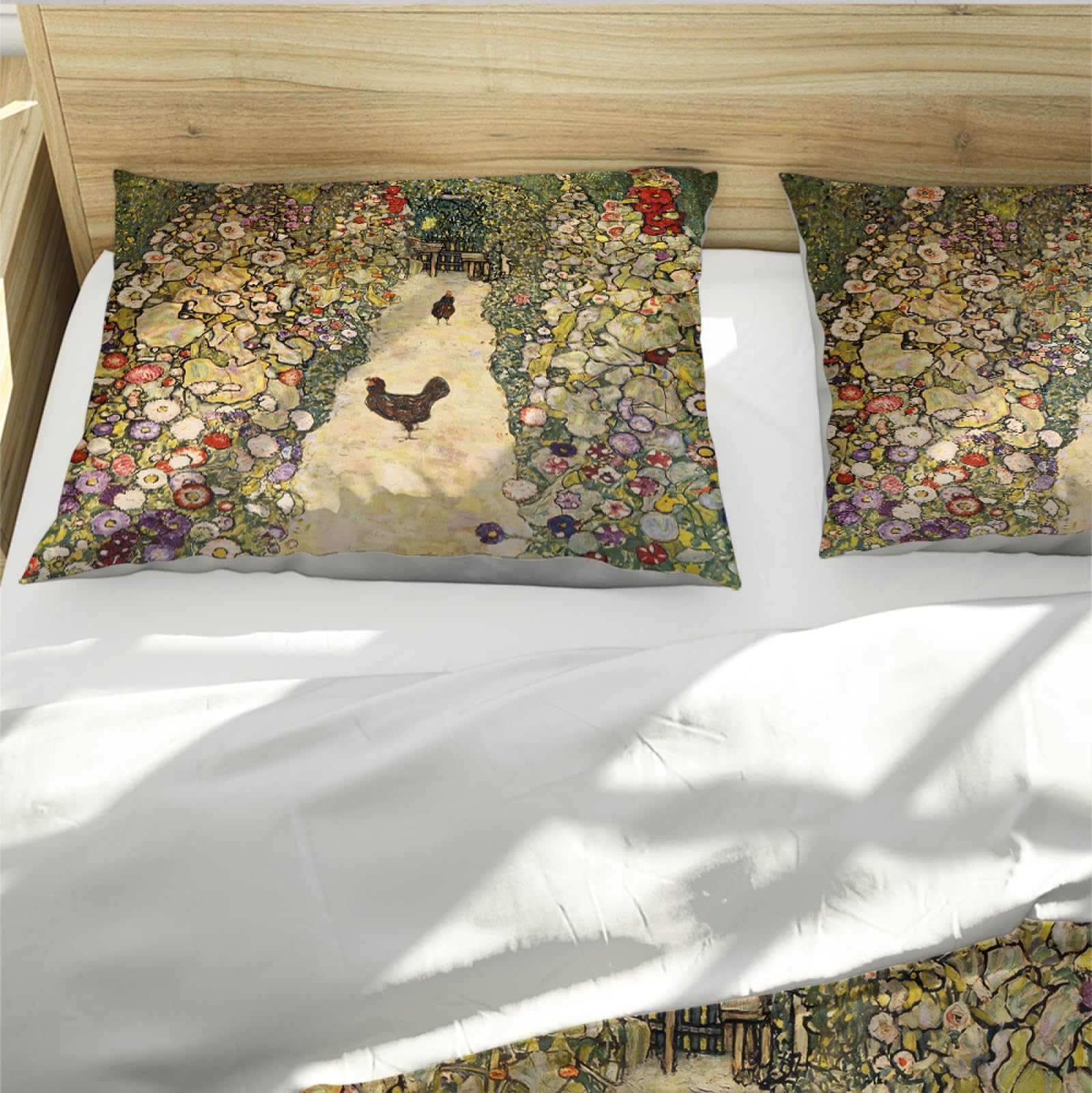HengYun ART Dekbedovertrek Tree of Life Gustav Klimt 3-delig Dekbedovertrek met Rits Spiraal Beddengoed Set 3-delig met 2 Kussenslopen 155 x 200 cm