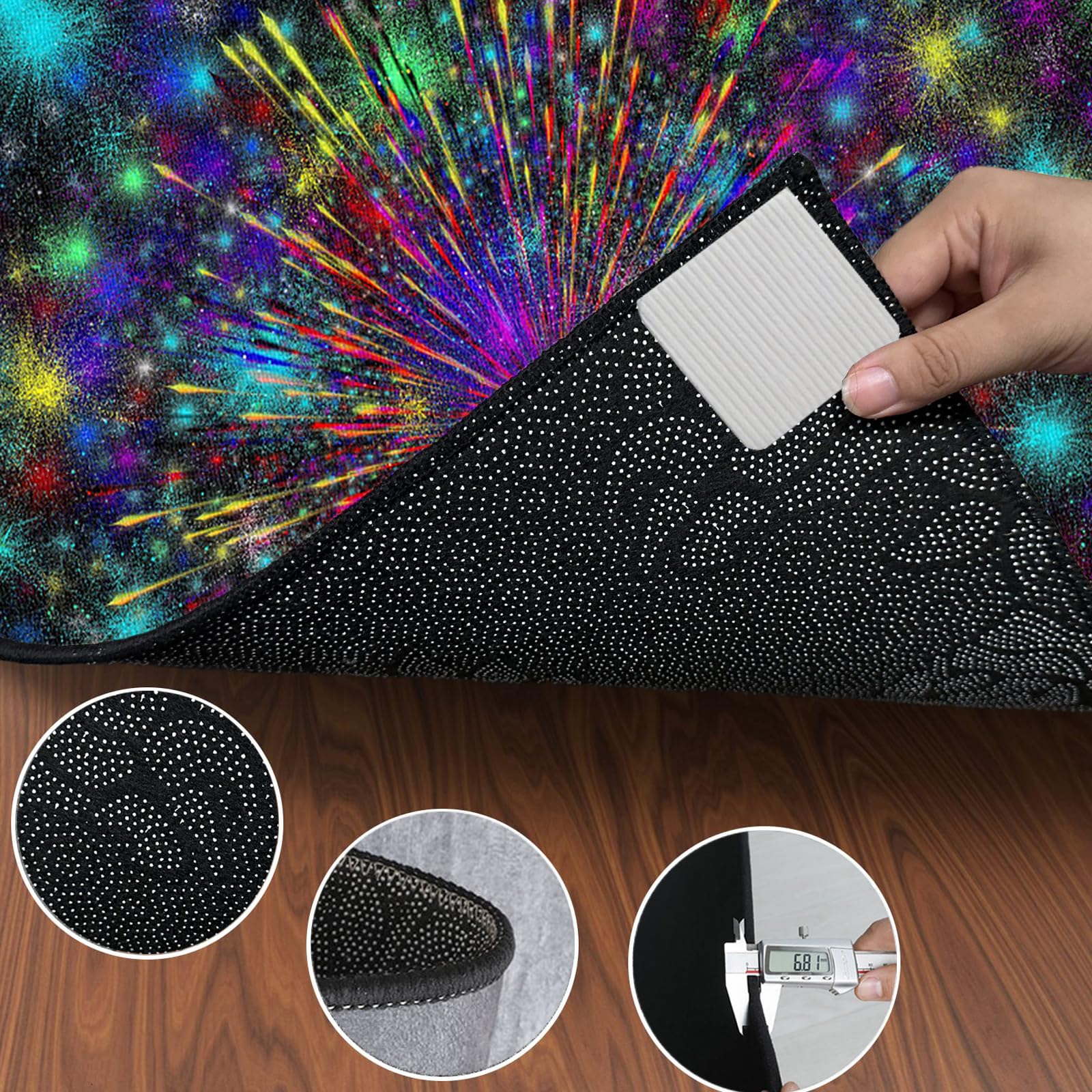 Tappeto per Batteria Acustica, Tappeto a Tamburo Antiscivolo, 230 x 200 cm Tappetino Insonorizzato Tappeto Drum Carpet per Batterie Elettroniche Rullante Snare Drum Grancassa Tappeto
