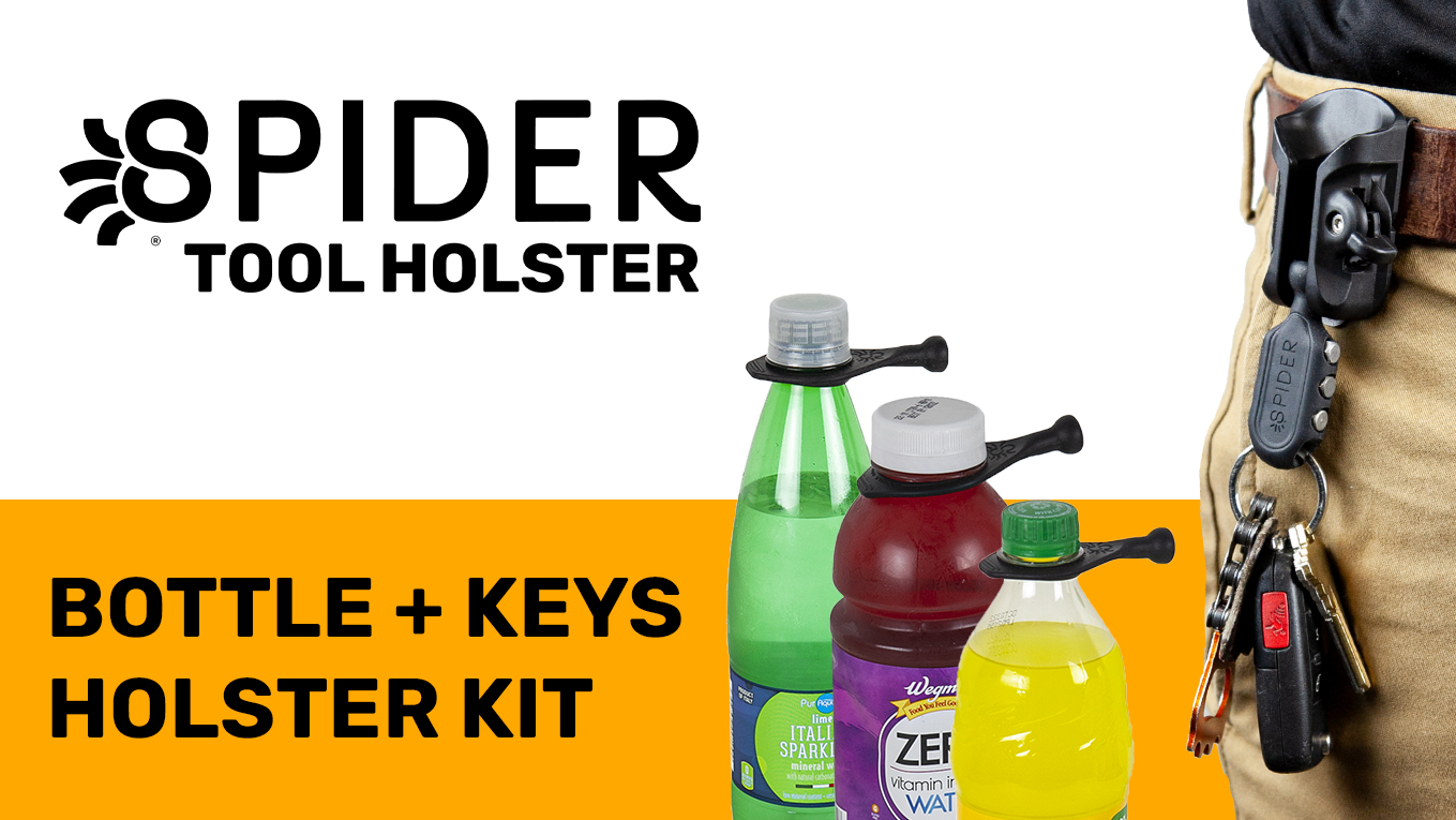Spider Tool Holster - Dual Tool Kit - Adhesive BitGrippers Self Locking, Quick