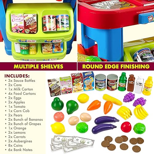 Miniatura 9 de Tiempo de creatividad para niños. Estuche de juego de supermercado superdivertido con carrito de compras