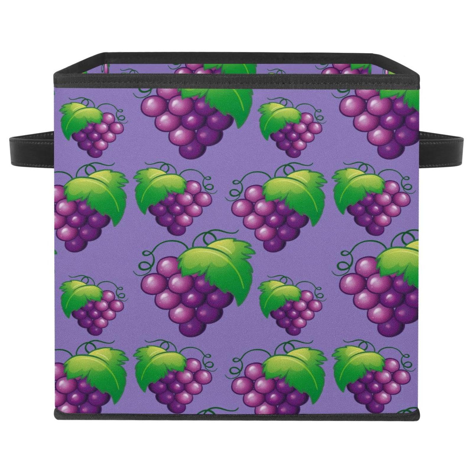 Boîte de rangement pliable motif raisins pour vêtements et jouets