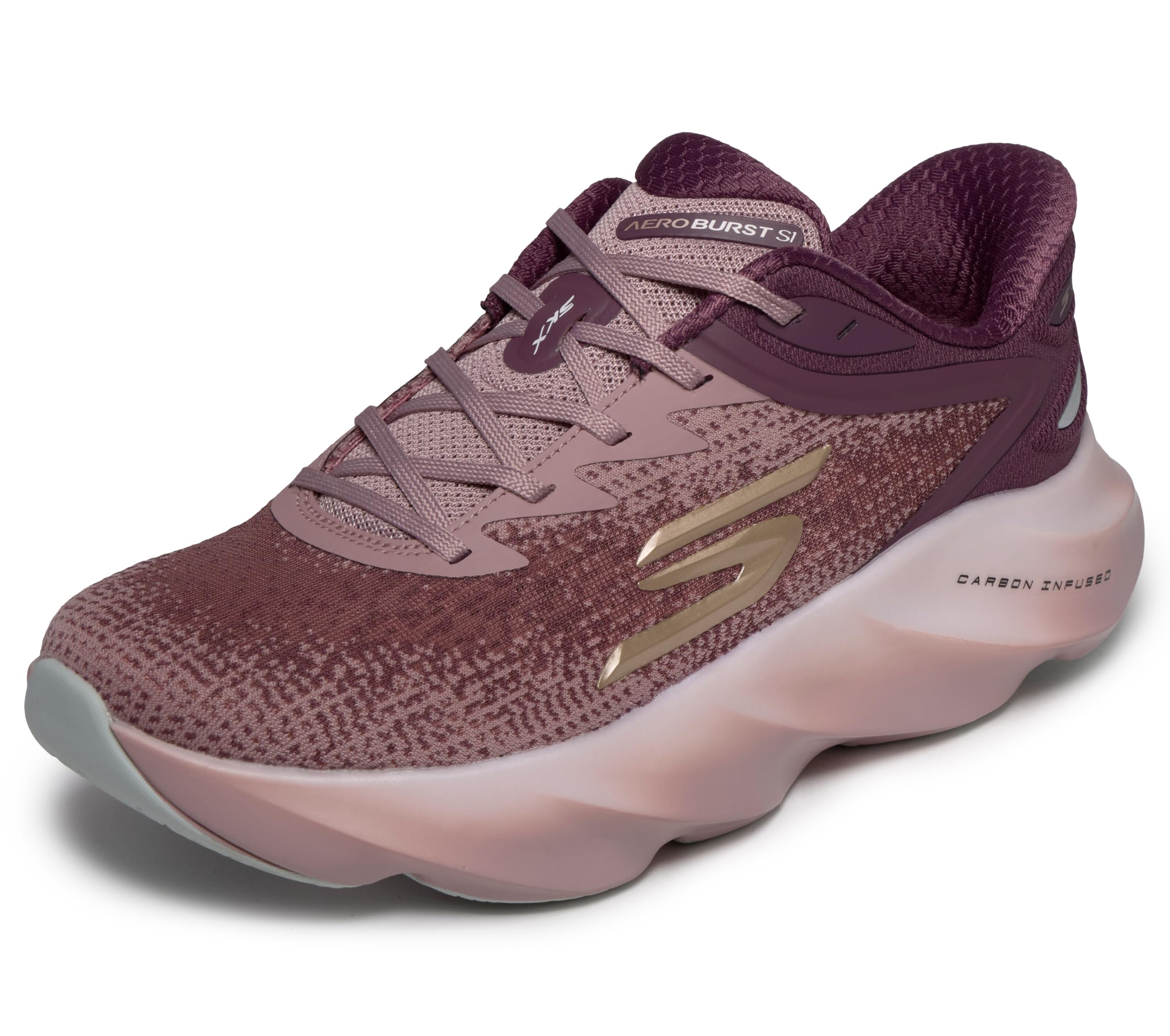 Skechers Women's Aero Burst Slip Ins Running Trainer, Burgundy, 5.5 UK
