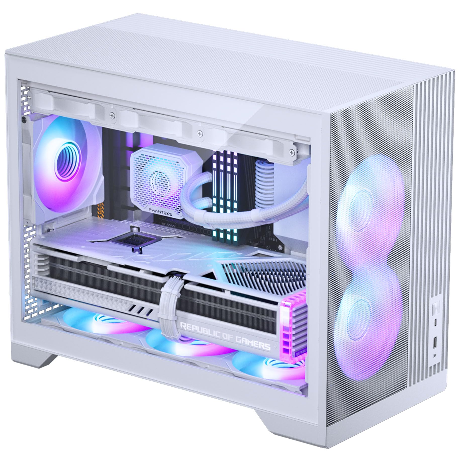 Phanteks XT M3 Caja PC Mini Torre Blanco - Caja Micro-ATX Compacta con Vidrio Templado, Soporte para Radiador de 360 mm y Tarjetas Gráficas de 430 mm - Sin Ventilador