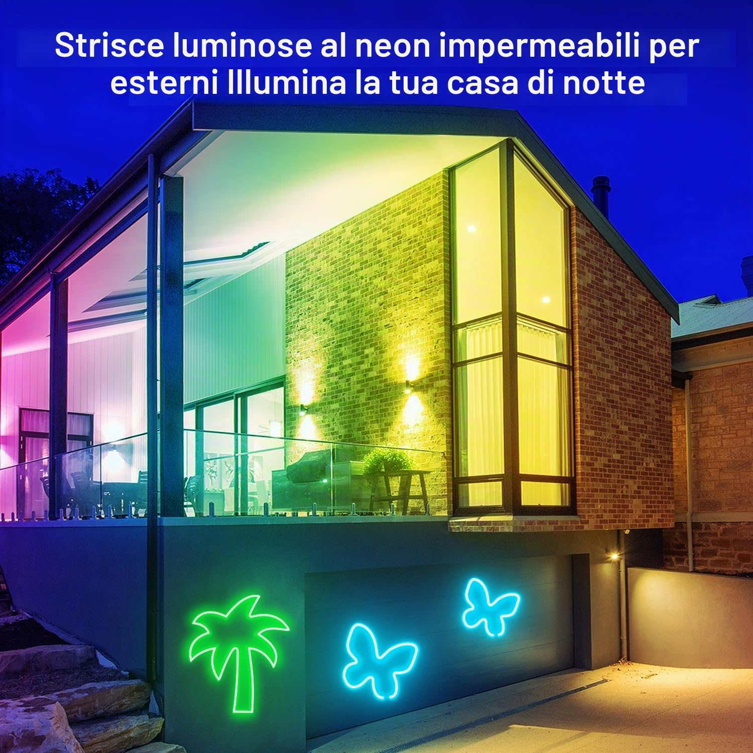 segrass Striscia luminosa a LED al neon, DC 24V 10M RGB Striscia luminosa a LED al neon APP Telecomando flessibile impermeabile Striscia luminosa a LED al neon per camera da letto, stanza dei giochi
