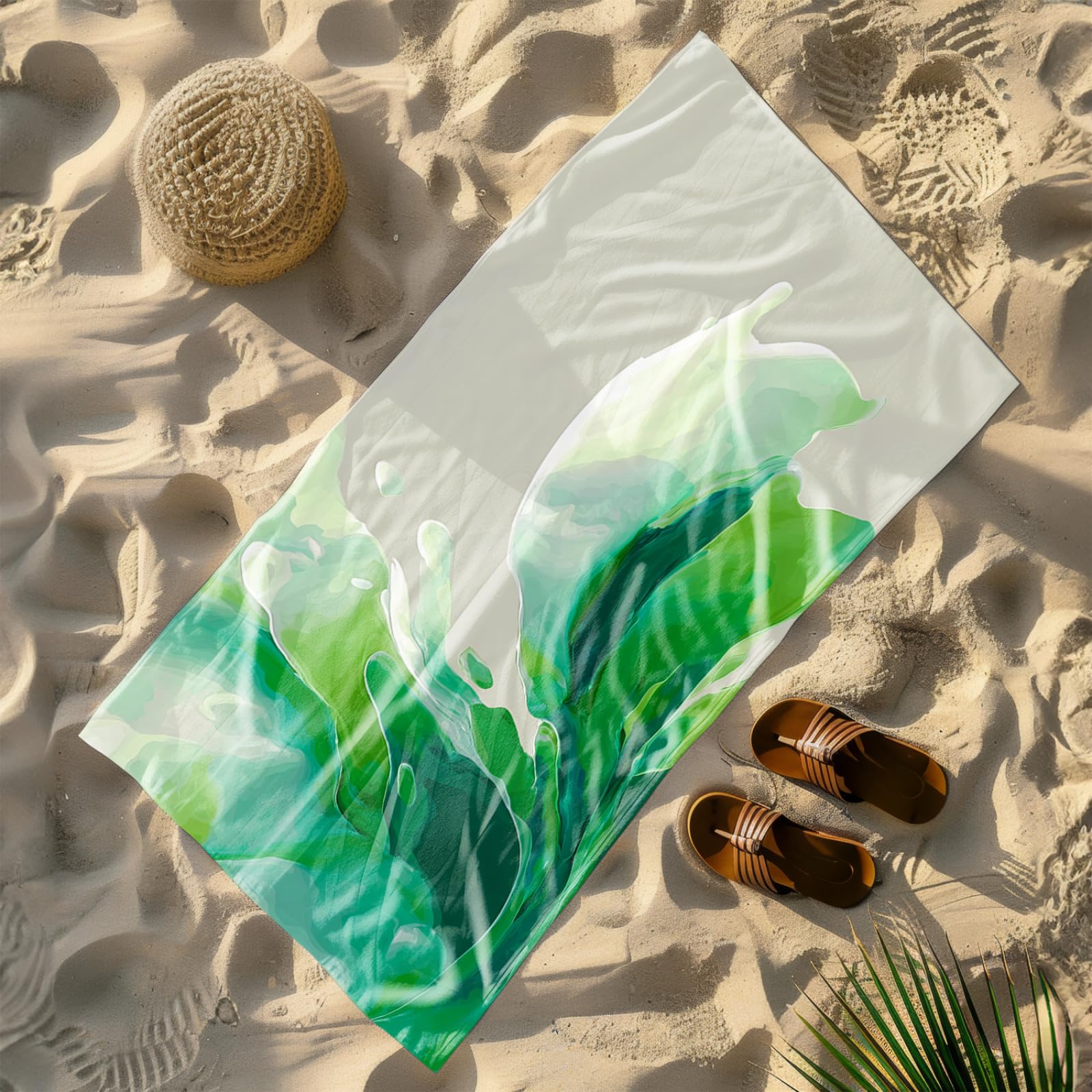 Générique Serviette de Plage 90X180 Modèle Vert Pomme