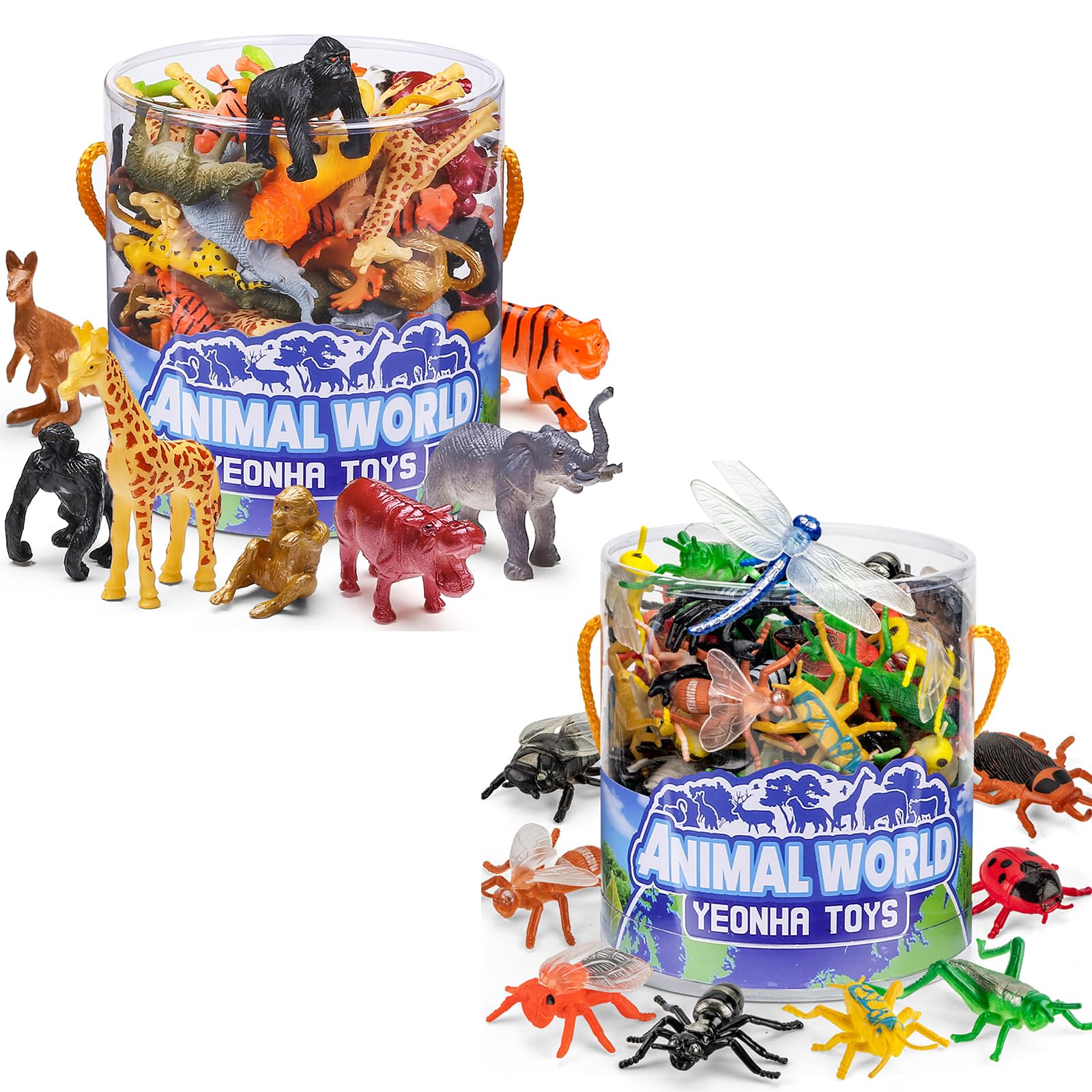 Amazon.com: 60 Pcs Zoo Animal and 60 Pcs Insect Toys with Gift Box