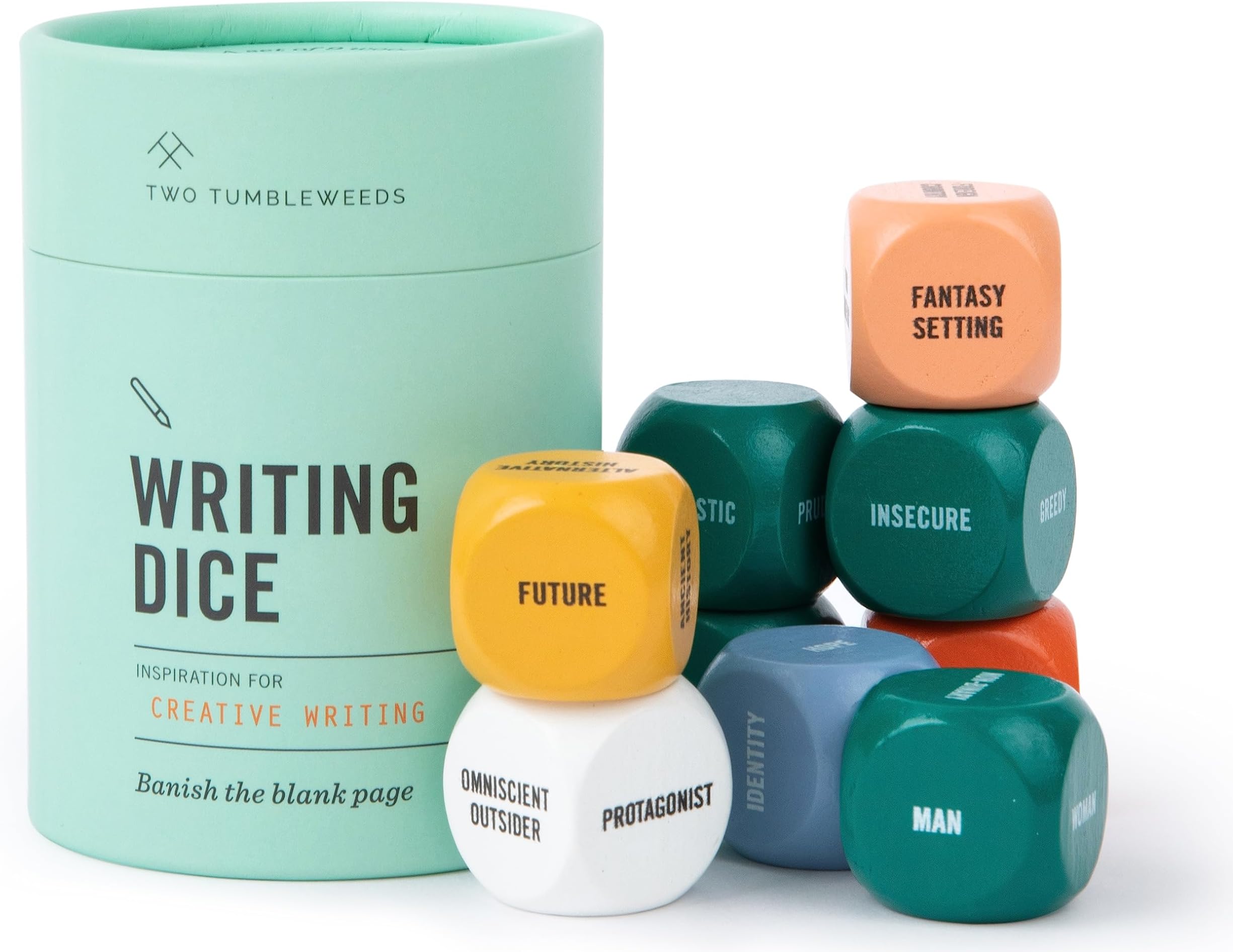 Writing Dice - Creative Writing Game for Adults, Writers & Teachers - Set of 9 Dice for Story Inspiration - Gift for Writer - 1+ Players