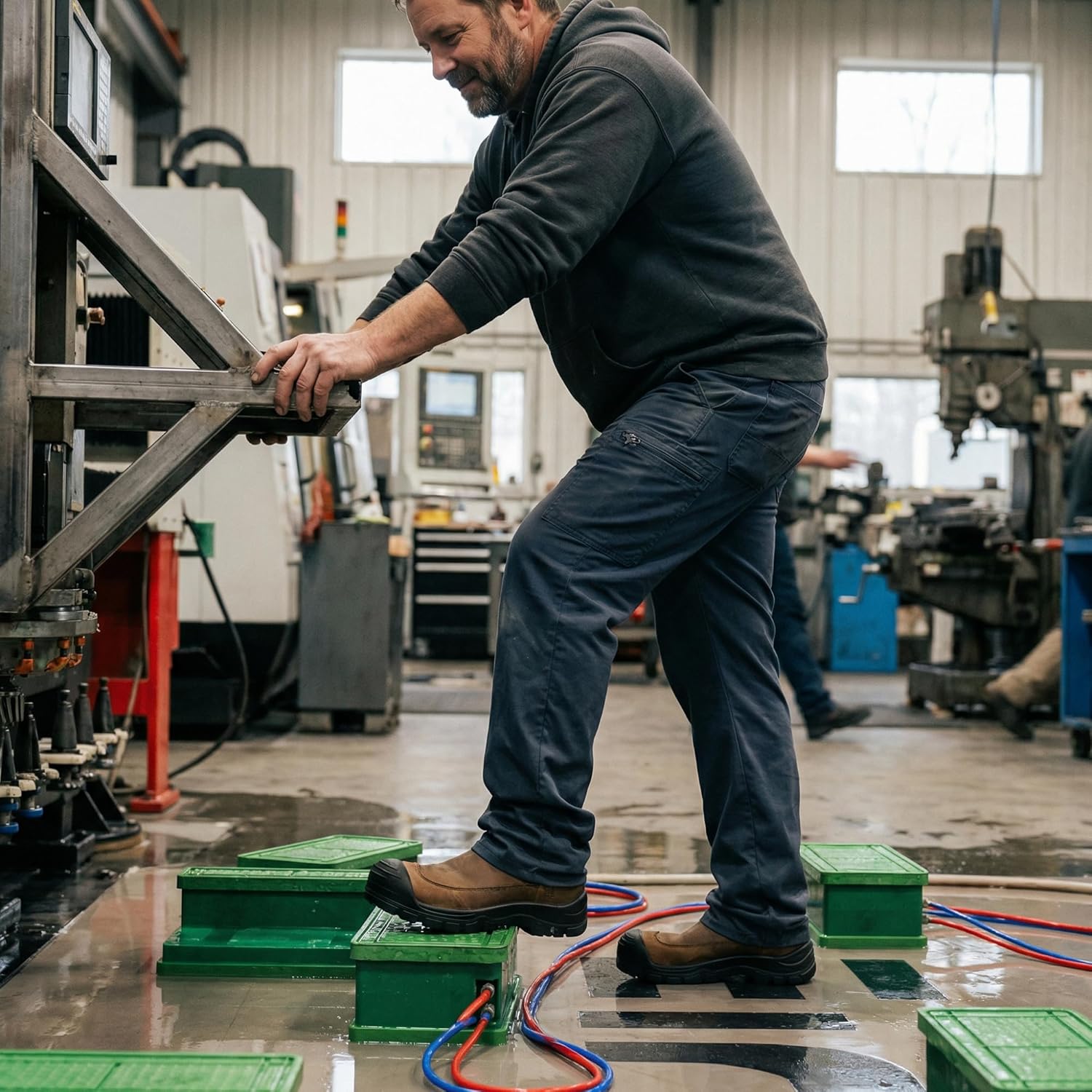 ROCKROOSTER Men's Slip On Work Boots, 6" Composite toe Chelsea Work Boots Chelsea Lightweight Boots, Comfortable, Arch Support, Medium Width, ASTM F2413-18 Electrical Hazard EH,AK664 AK664BK - Image 2