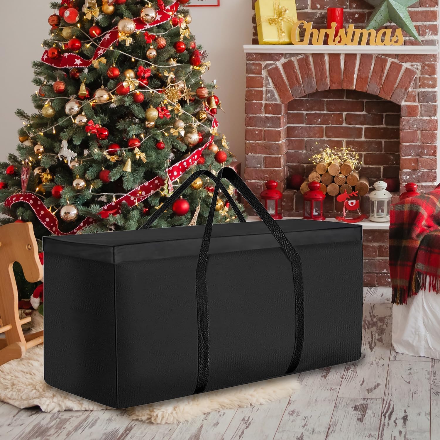 Borsa per Cuscini da Giardino, Custodia per Albero di Natale, Tessuto Oxford 600D Resistente, Impermeabile, Anti UV, Borsa Porta Cuscini da Esterno (175x55x75cm)