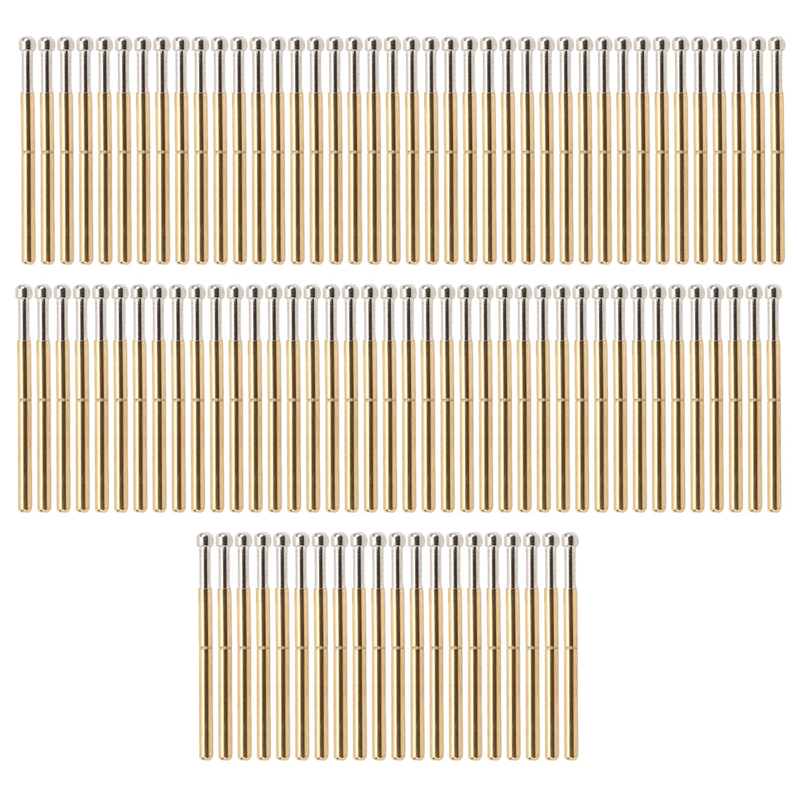 QANYEGN 100 Pcs Probe Pins, Round Head Testing Pogo Pin, Brass Spring Test Probe Pogo Pin Test Tools for Electronic Components