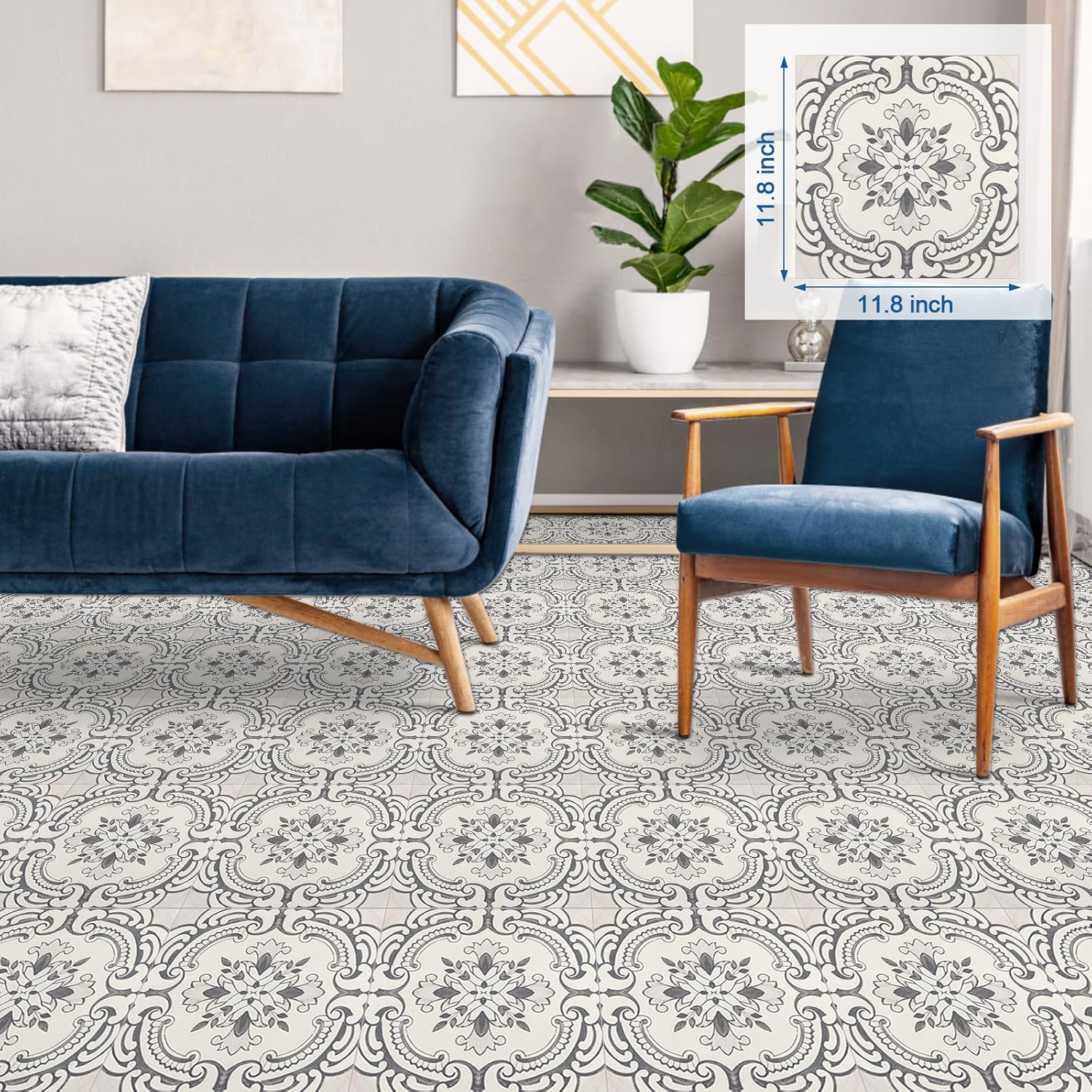 50 Pcs Peel and Stick Floor Tile