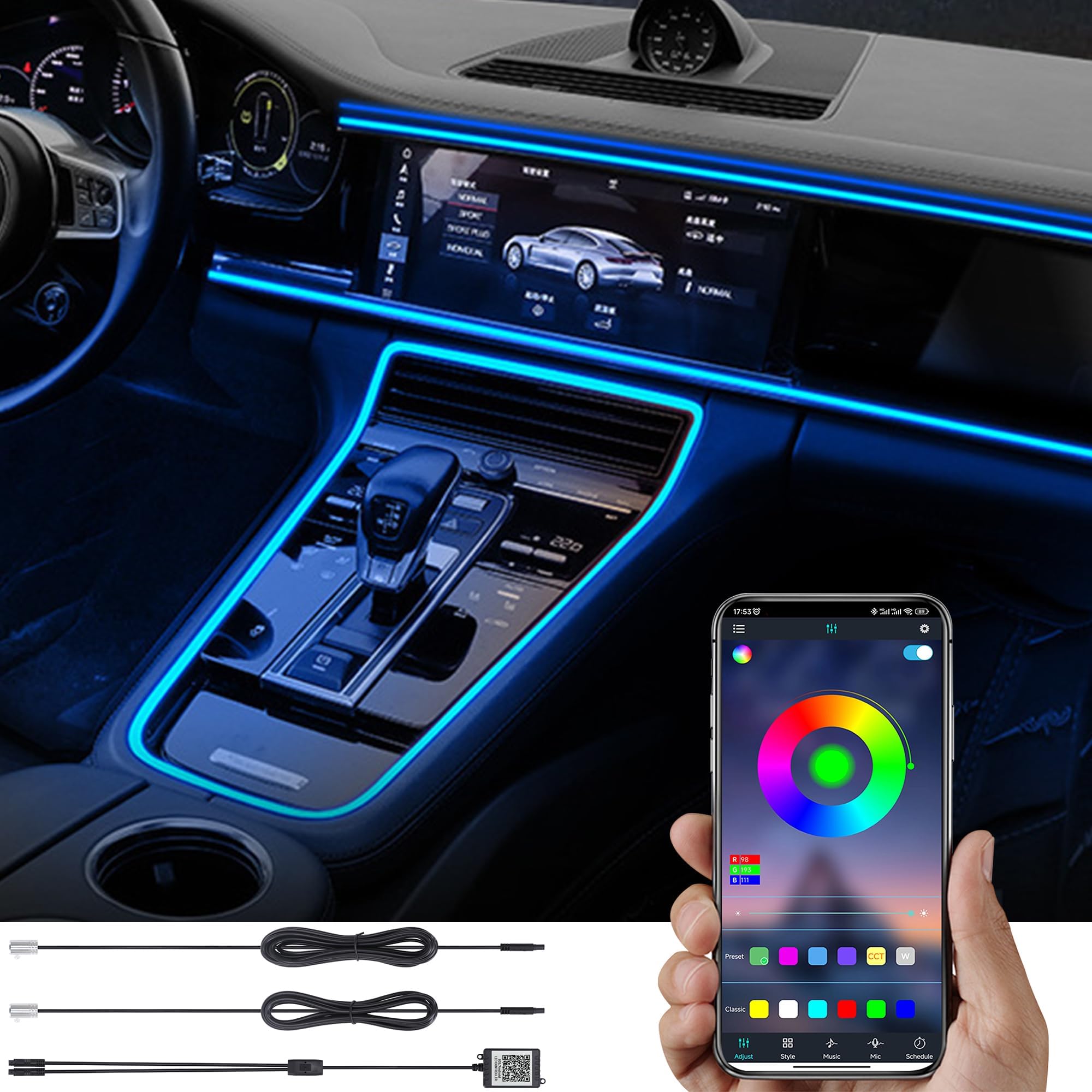 LED pour voiture Intérieur charge RGB Lumière Accessoires