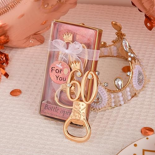 Miniatura 7 de 24 boxes of rose gold themed 60th birthday bottle openers favored for 60th golden wedding party gifts 60th birthday party souvenirs or party