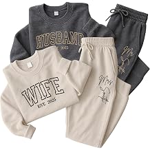 GODMERCH Personalized Mr & Mrs Embroidered Sweatshirt Hoodie Custom Couple Names Anniversary Date Gift for Wife and Husband