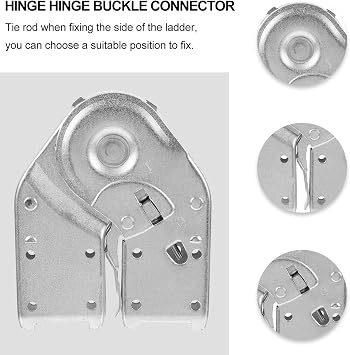 2 Pcs Iron Locking Folding Ladder Hinge Brackets for Aluminum