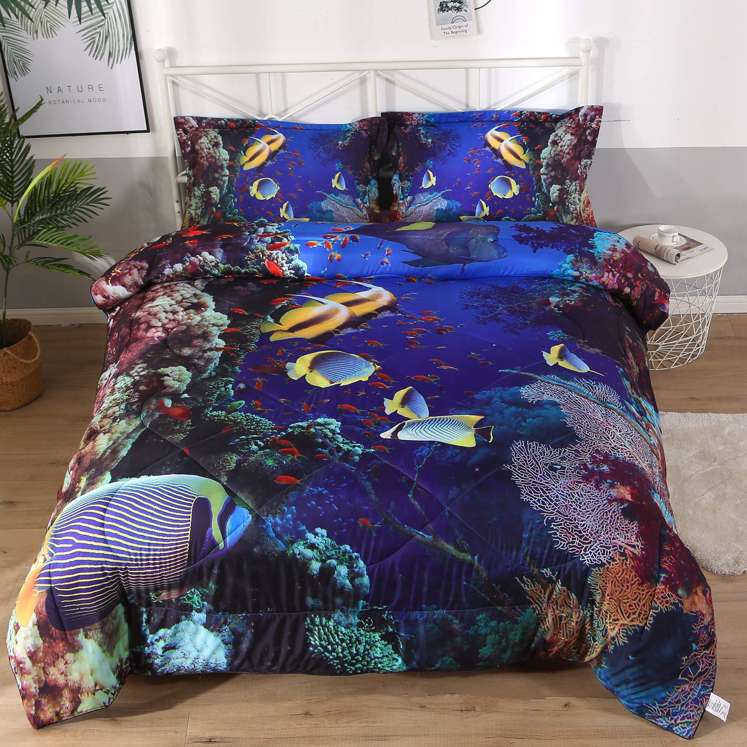 Qucover Blue Ocean Theme Comforter 