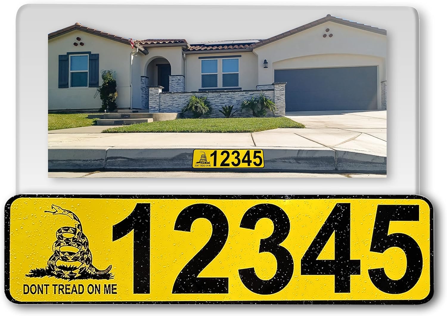 Curb Wrap Address Decal – Aluminum House Number Decals for Front Doors, Windows, Curbs, or Walls – Weather Resistant Curb Wraps for Outside House Customization (Army)