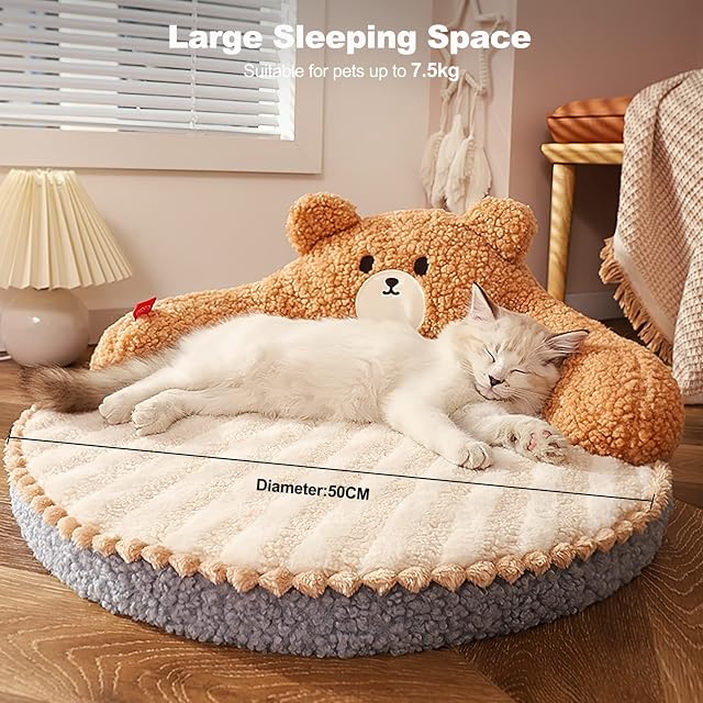 Foto 5 de 7 de Galatée Cama redonda y desmontable para Gatos y Cachorros - Sofá Cálido y Cómodo para Mascotas