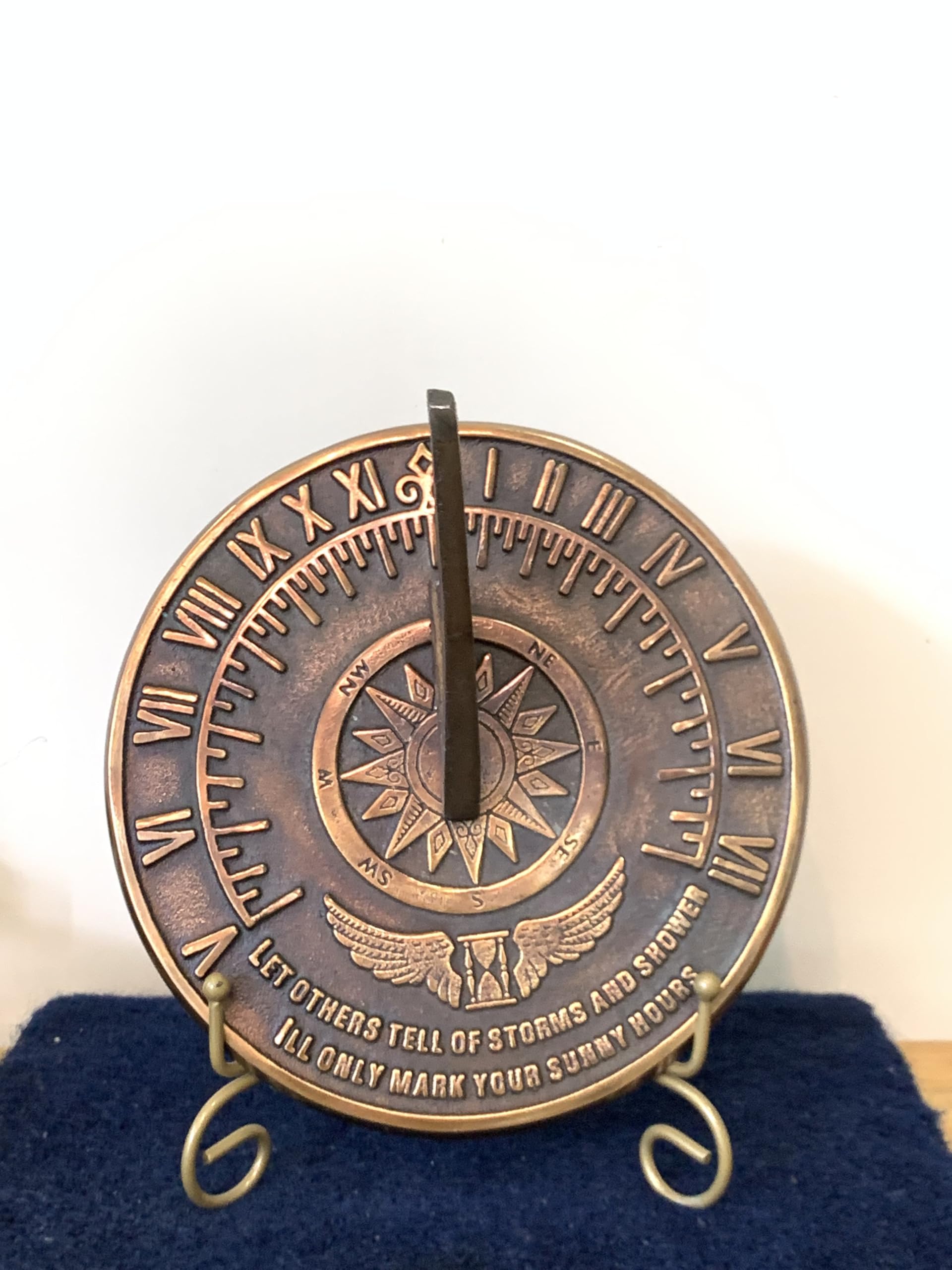 Reloj de sol de latón macizo colonial artesanal y decorativo de lujo para coleccionistas