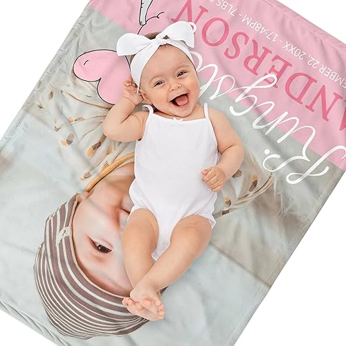 Miniatura 75 de Manta de bebé personalizada para niños y niñas, mantas de bebé unisex personalizadas con nombre e imagen, regalos para recién nacido, nueva mamá
